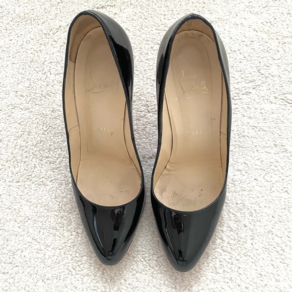 Christian Louboutin Black Patent Leather Pumps Heels - Picture 4 of 6